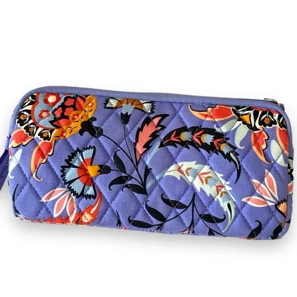 Title: Vera Bradley RFID Mural Garden Wristlet Wallet Coastal Boho Print Clutch - Picture 11 of 12